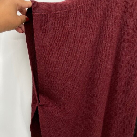 Lululemon OS Burgundy Red Yak Wool Blend Zip Up Poncho Sweater Cape - Picture 4 of 9